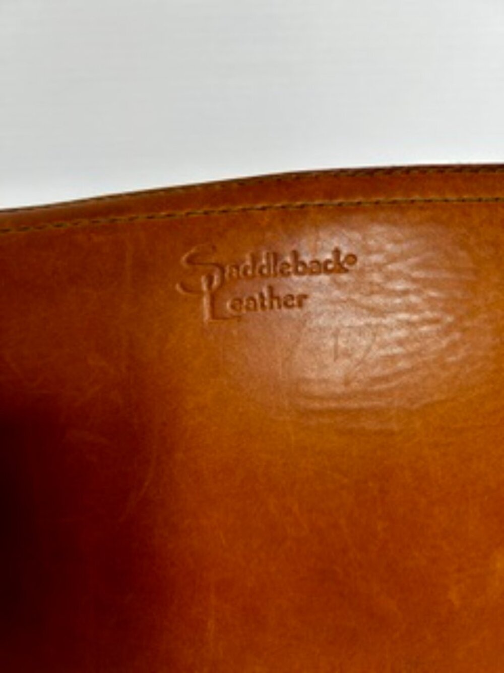 Tobacco color Saddleback Full Grain Leather Briefcase - Picture 6 of 15